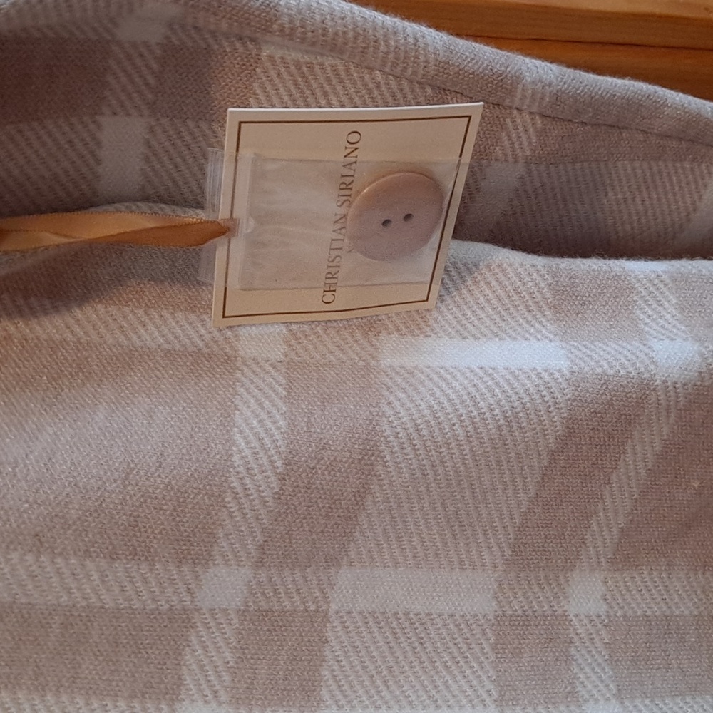 NWT Christian Seriano Tan And Cream Plaid Blazer - Picture 5 of 8